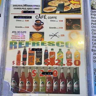 Menu as of July 2022