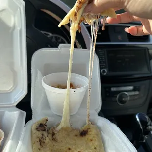 Pupusa beans and cheese