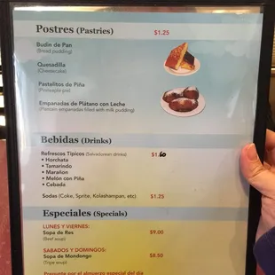 menu