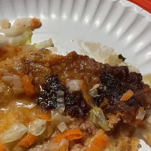 QuasiPupusa quemada semirevuelta con un curtido regular. Es difícil terminar esto