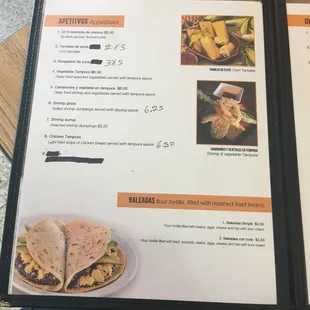 a menu for a mexican restaurant