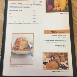 a menu for a restaurant