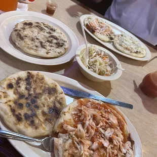 Delicious pupusas! We got the revuelta, queso &amp; jalapeño, asada and pollo. Soooooooo good!