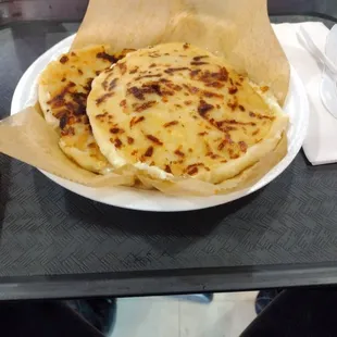 Chiccaron and cheese papusas... absolutely delicious!!!