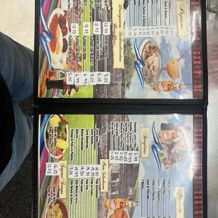 Menu with pricing