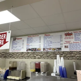 menus on the wall