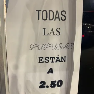 Price per pupusas