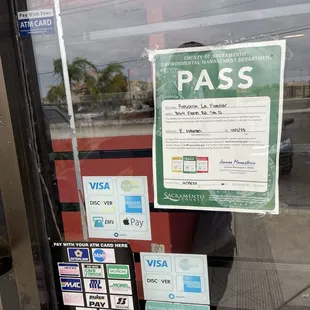 Front Pass heath inspection certificate