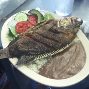 You should try a fried fish or mojarra frita, hehehe it was good.!!.