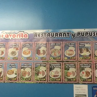 sushi and sashimi, menu