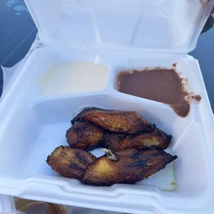 Plantain beans and crema