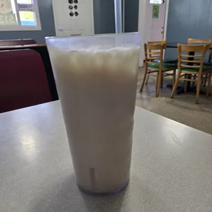 Huge glass of horchata and it was absolutely delicious
