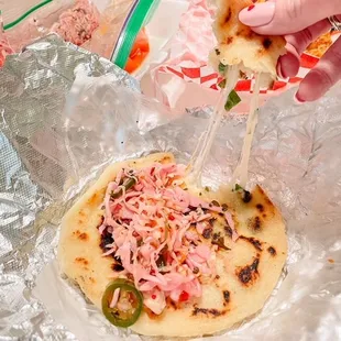 Cheese &amp; jalapeno pupusa