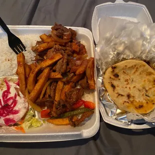 Lomo Saltado Pupusas