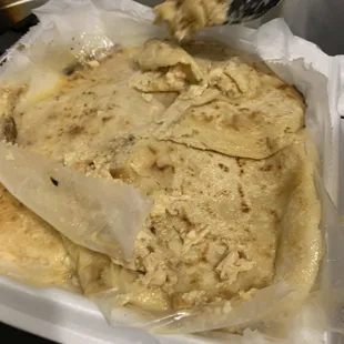 Pupusas were all stuck together!