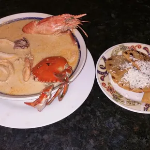 two plates of food
