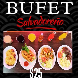 Bufet Salvadoreño todos los Domingos de 10am-6pm.