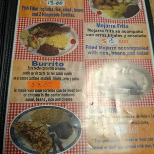 Menu as of 3/6/22