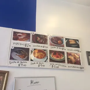 The menu is small but good option. traditional Salvadori food
