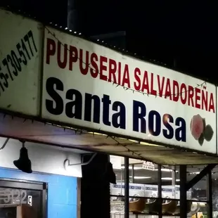 a storefront at night