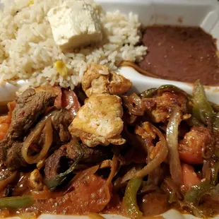 Fajita platter (minus tortilla)