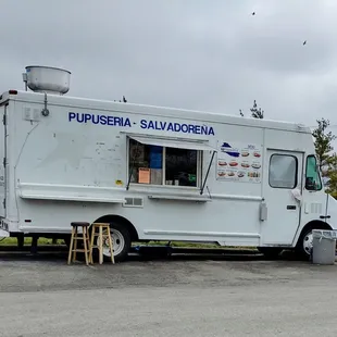 a food truck parked in a parking lot