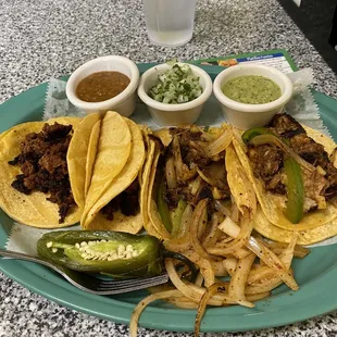 Two chorizo and two pastor