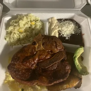 Desayuno o cena con chuleta