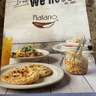 a menu for a pizza restaurant