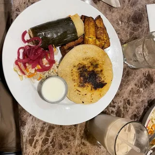 #2. Two Pupusas and Small Avocado Salad Lunch Special