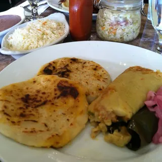 #4. Two Pupusas and Chicken Tamale Lunch Special