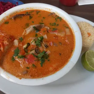 The mariscada. Soooo much flavor and full of shrimp, fish, squid, crab, mussels and snails.