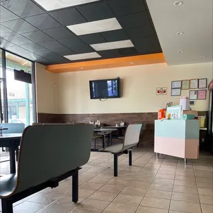 the inside of a restaurant