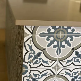 a close up of a counter top