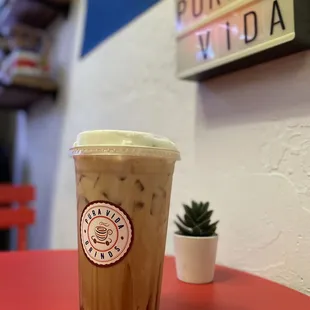 a cup of iced coffee