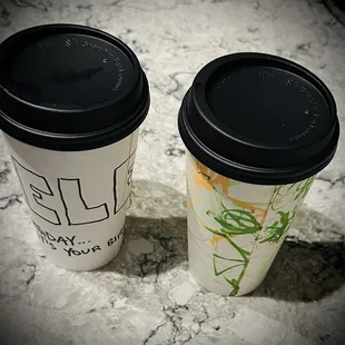 Special birthday cups created by Angela and Charlie sure made me feel special.