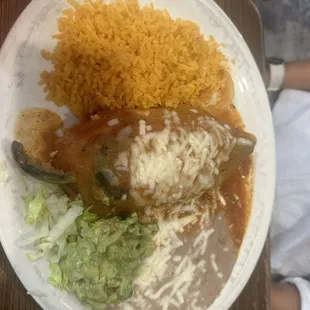 Chile relleno with ranchero sauce