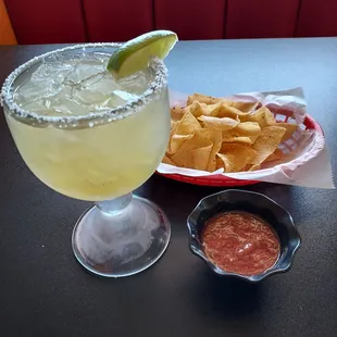 Large Don Julio margarita. Chips and salsa.  All good.