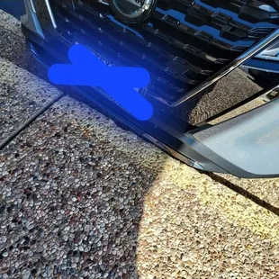 Be careful when parking up front.   This was close!