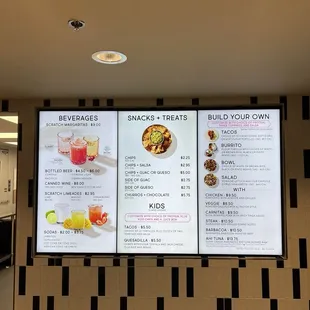 a menu for a restaurant
