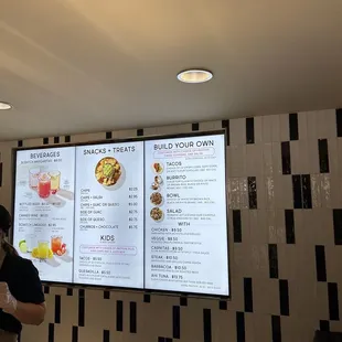 Menu! Build your own bowls and tacos