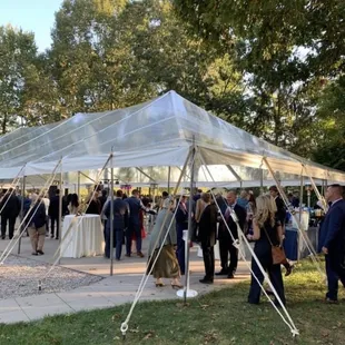 Tent on the giant concrete pad at Polo Barn
