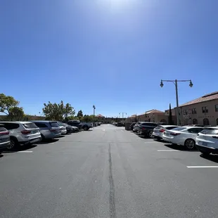 a parking lot full of cars