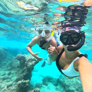 Snorkeling with our guide at Hanauma Bay