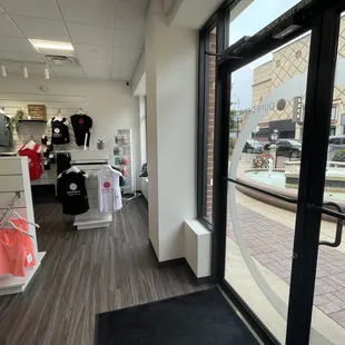 Inside entryway retail space