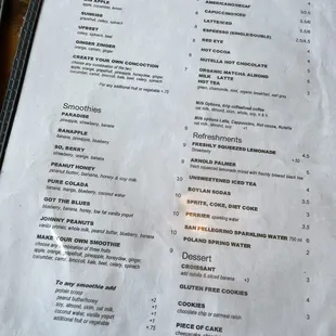 menu