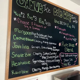 Menu board