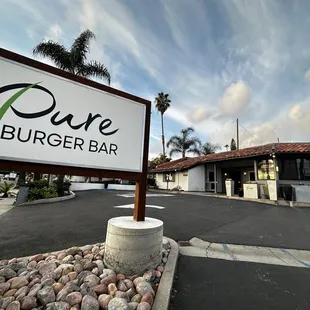 The outside sign and restaurant
