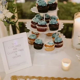 cupcakes with blue frosting