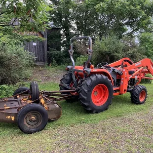 tractor and mower